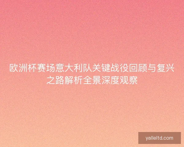 欧洲杯赛场意大利队关键战役回顾与复兴之路解析全景深度观察