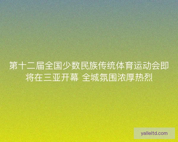 第十二届全国少数民族传统体育运动会即将在三亚开幕 全城氛围浓厚热烈
