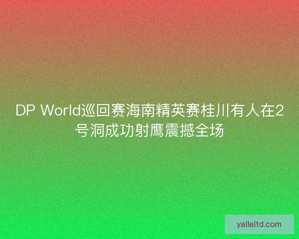 DP World巡回赛海南精英赛桂川有人在2号洞成功射鹰震撼全场
